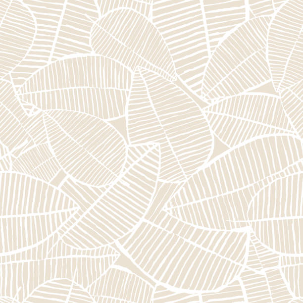 ilustrações de stock, clip art, desenhos animados e ícones de vector seamless watercolor leaves pattern. beige and white spring background. floral design for fashion textile print. - nature
