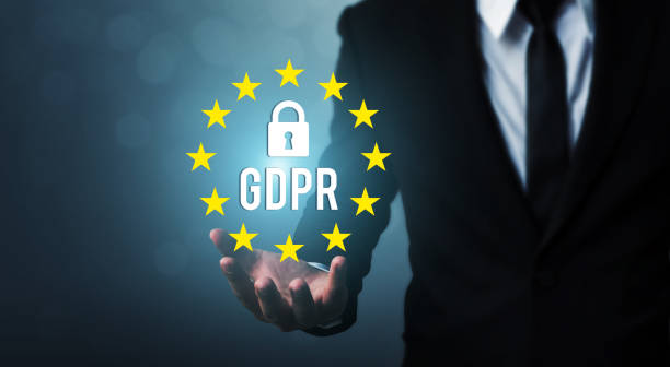 istock Businessman hand holding sign general data protection regulation (GDPR) and key icon 919409998