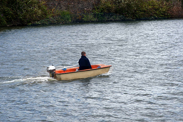 Boating teen stock photo