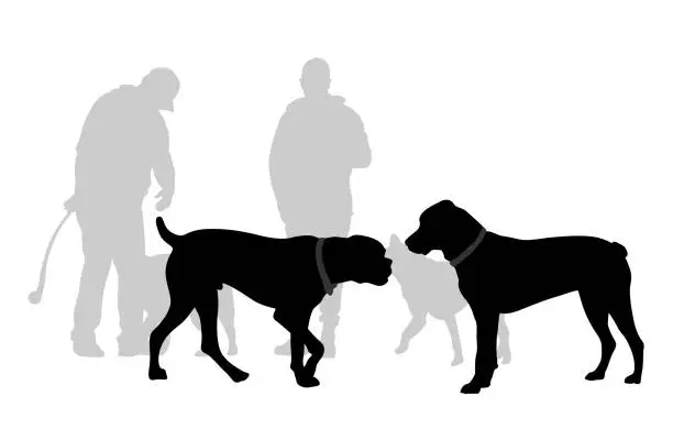 Vector illustration of Cautious Canines
