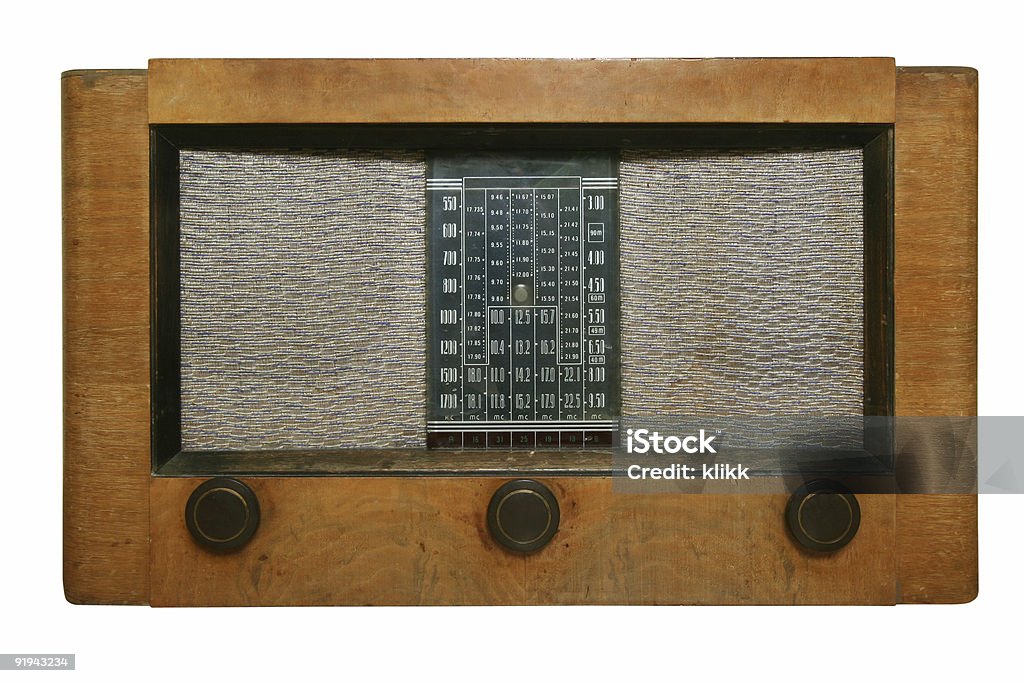 Antico radio con percorso - Foto stock royalty-free di Radio