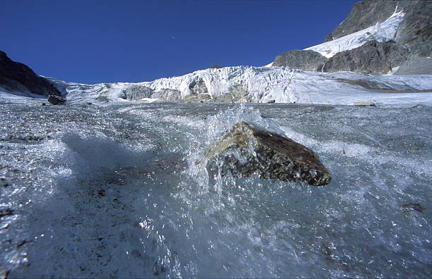 melting glacier stock photo