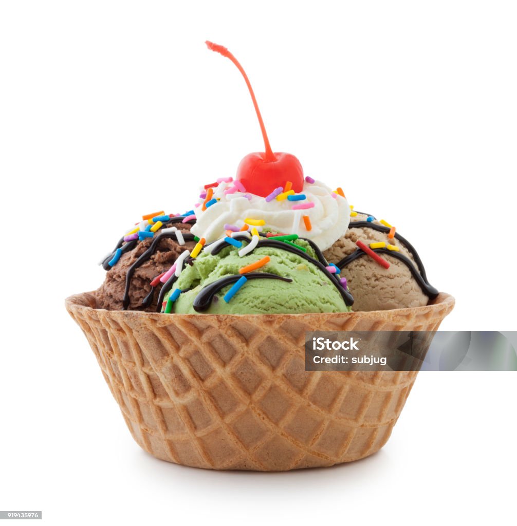 Ice Cream Sundae (com o caminho) - Foto de stock de Sorvete royalty-free