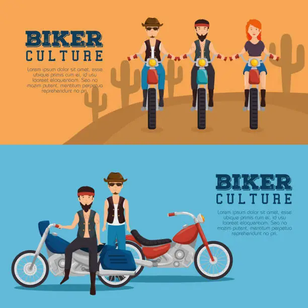 Vector illustration of biker culture background