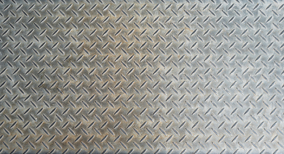 texture background of grungry old weathered  metal diamond plate with scratch and dirty in dark tone
