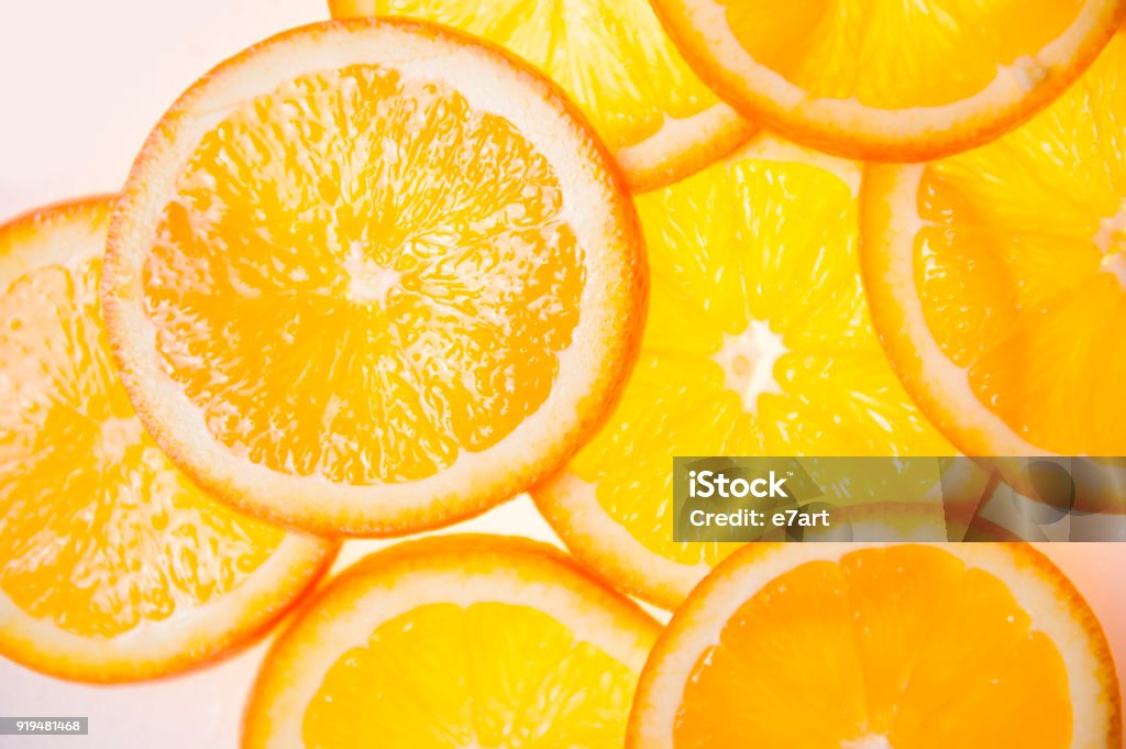 orange slices fresh orange slices using for background or simple one. Orange - Fruit Stock Photo