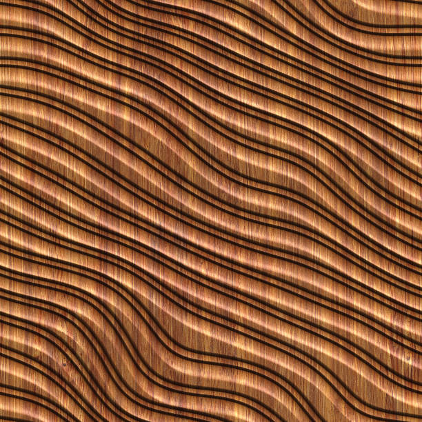 istock Carved pattern on wood background seamless texture, 3d illustration 919494090