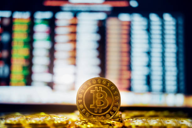 istock New virtual money concept, Gold Bitcoins ( btc )  is Digital crypto-currency use blockchain Technology for 919509858