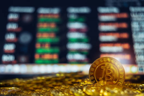 istock New virtual money concept, Gold Bitcoins ( btc )  is Digital crypto-currency use blockchain Technology for 919509886