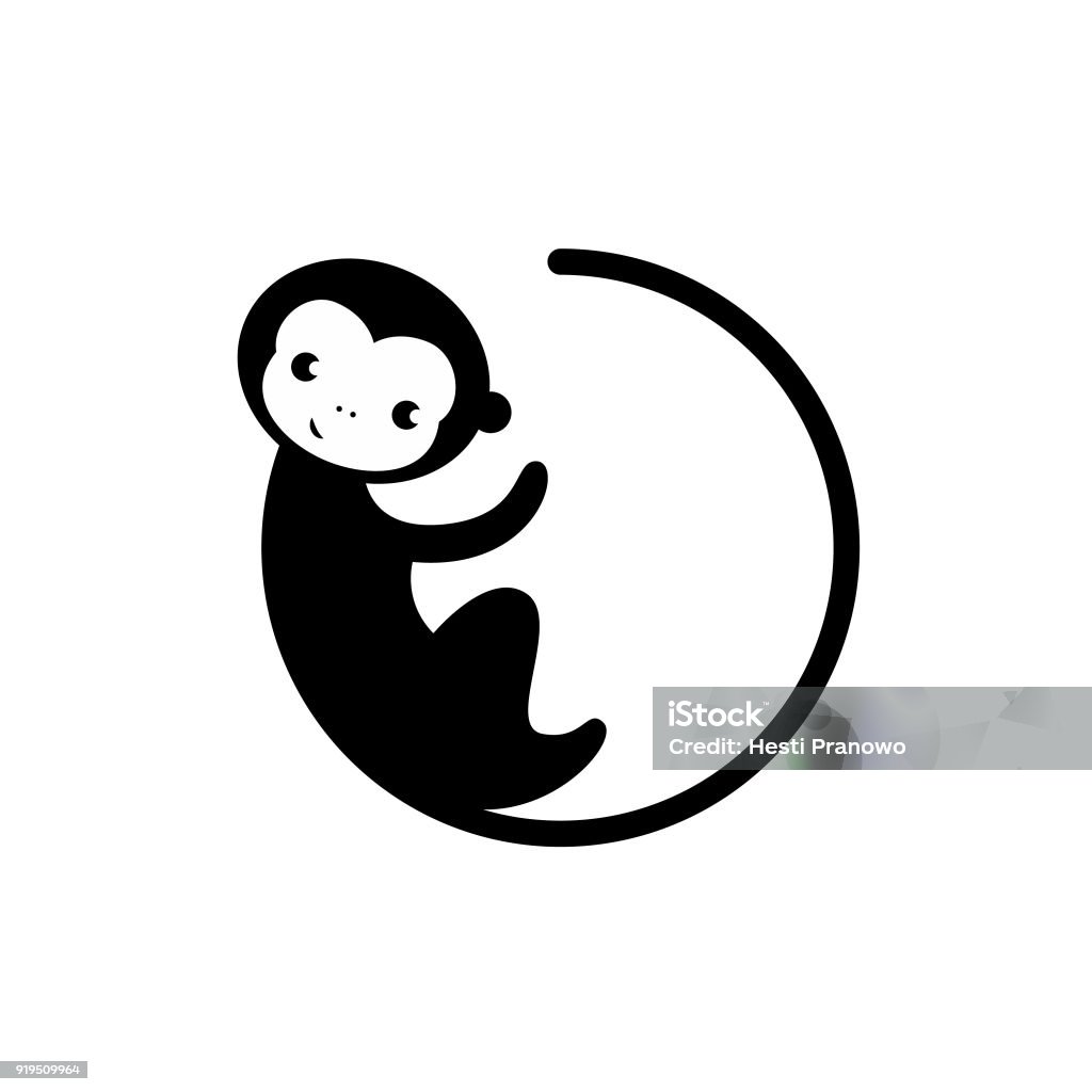 Silhouette circle monkey icon vector in modern flat style for web Silhouette circle monkey icon vector in modern flat style for web, graphic and mobile design. Monkey icon vector isolated on white background. Monkey icon vector illustration. Monkey icon vector simple symbol for app, logo, UI. Vector illustration EPS.8 EPS.10 Monkey stock vector