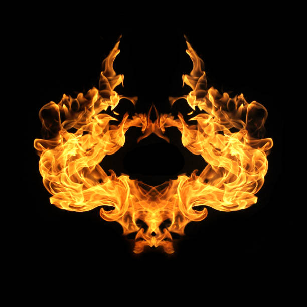 istock Fire flames collection isolated on black background 919518060