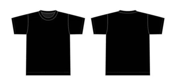 Vector illustration of Tshirts illustration (black)
