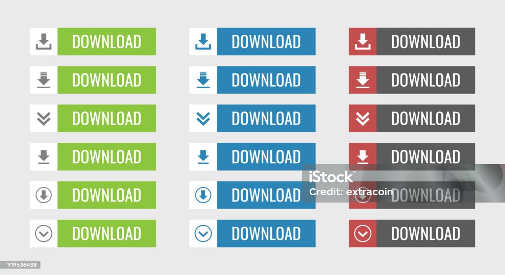 View Download Button Download Buttons Set Stock Illustration - Download Image Now - Arrow ...