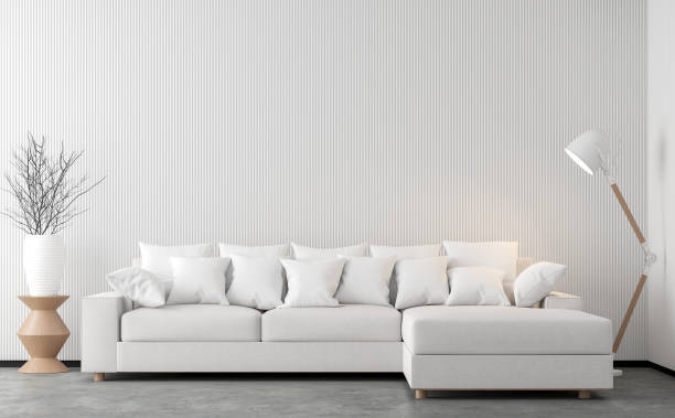 istock Minimal style living room 3d rendering image. 919538860