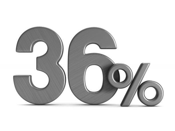 istock thirty six percent on white background. Isolated 3D illustration 919544722
