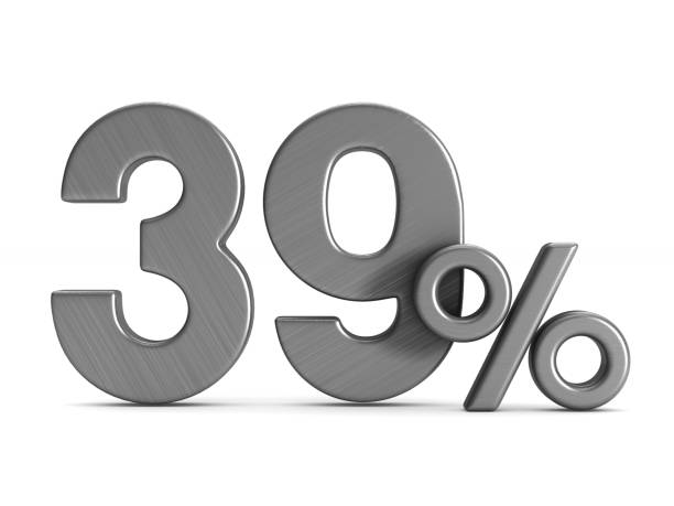 istock thirty nine percent on white background. Isolated 3D illustration 919544730
