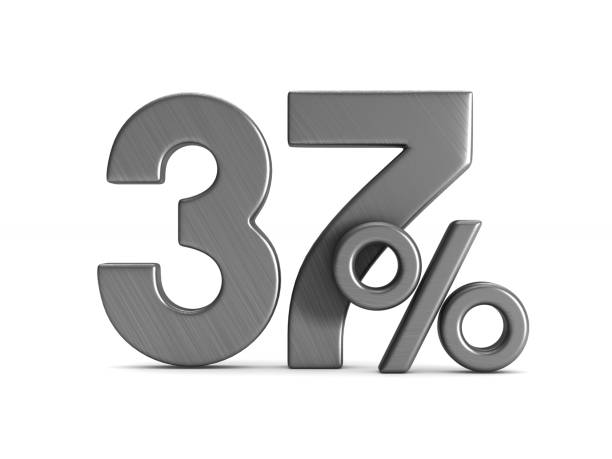 istock thirty seven percent on white background. Isolated 3D illustration 919544756