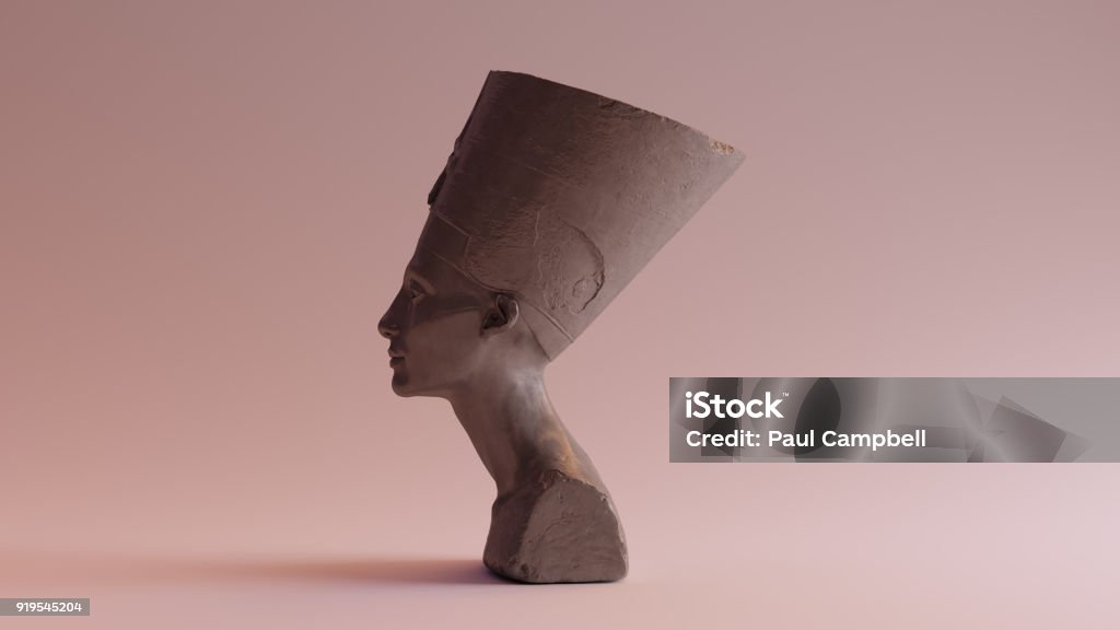 Polished Stone Bust of Nefertiti Polished Stone Bust of Nefertiti 3d illustration Nefertiti Stock Photo