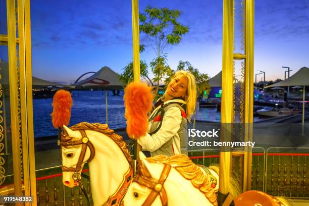 Carousel In Elizabeth Quay Stock Photo - Download Image Now - Adult, Arts Culture and Entertainment, Australia