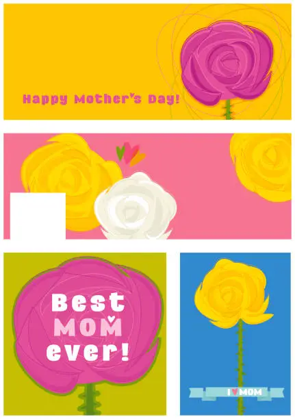Vector illustration of Set of banners for Mother's Day