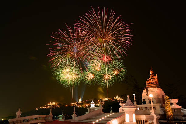 istock Firework over the mountain in the festival. 919554706