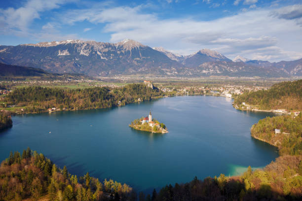 istock Panoramic view of Bled Lake, Slovenia 919555024