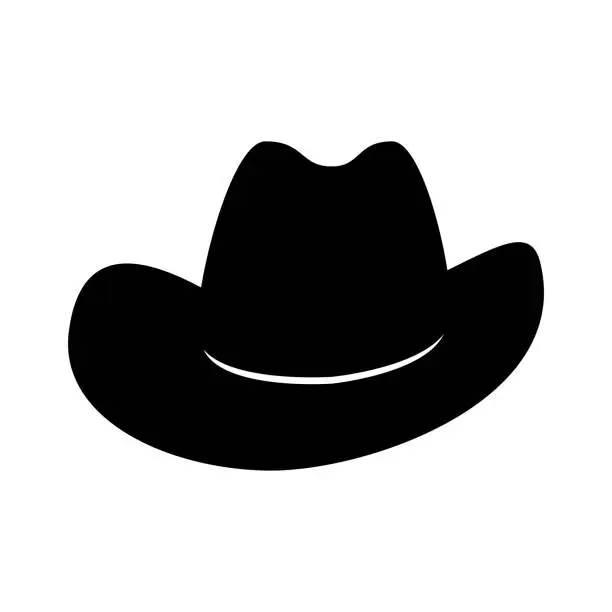 Vector illustration of Cowboy hat. Icon isolated on white background. Vector
