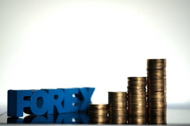 istock FOREX text and stack of coin with tablet computer and financial graph chart on paper, business planning vision and finance analysis concept. 919567420