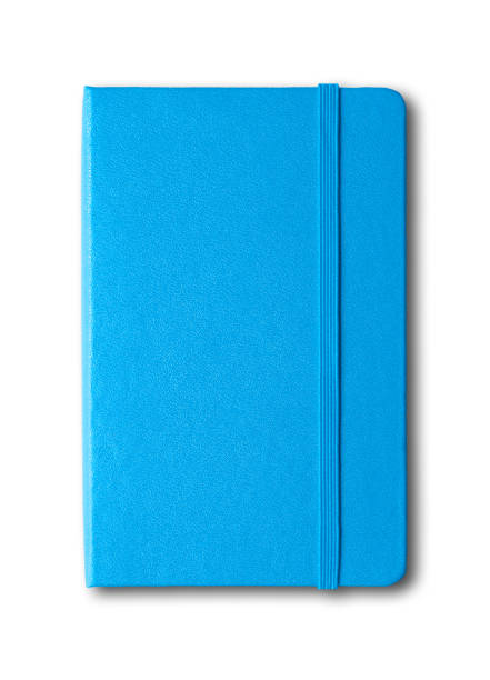 blue closed notebook isolated on white blue closed notebook mockup isolated on white leather care stock pictures, royalty-free photos & images