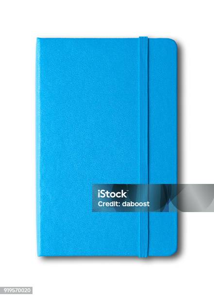Blue Closed Notebook Isolated On White Stock Photo - Download Image Now - Note Pad, Diary, Blue