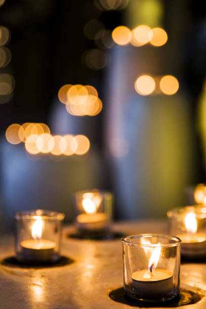 istock Candles in a row in Spa Zone 919576774