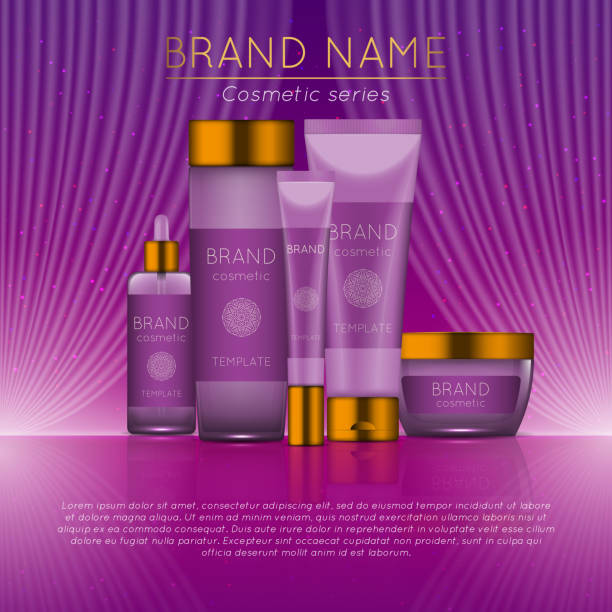 istock 3D realistic cosmetic bottle ads template. Cosmetic brand advertising concept design with wavy light abstract background 919576914