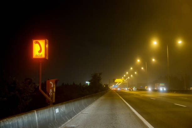 istock Focus emergency telephone on beside of motorway. 919598332