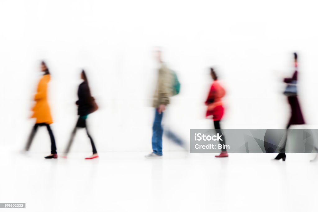 Blurred Commuters Motion blurred, defocused commuters People Stock Photo