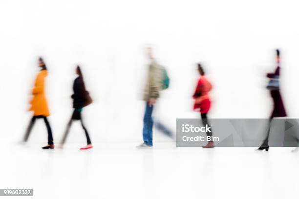 Blurred Commuters Stock Photo - Download Image Now - People, Walking, Blurred Motion