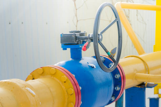 istock The gas valve is painted with colored paints. 919607632