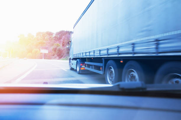 istock Overtaking Articulated Truck on Motorway 919632124