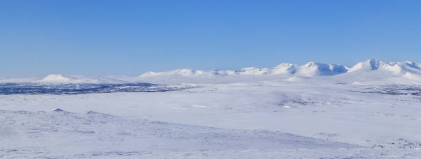 istock Field with snow and mountains 919634776