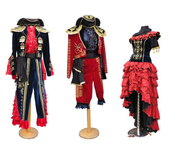 istock Colorful stylized spanish medieval costume clothes on mannequin isolated 919641302