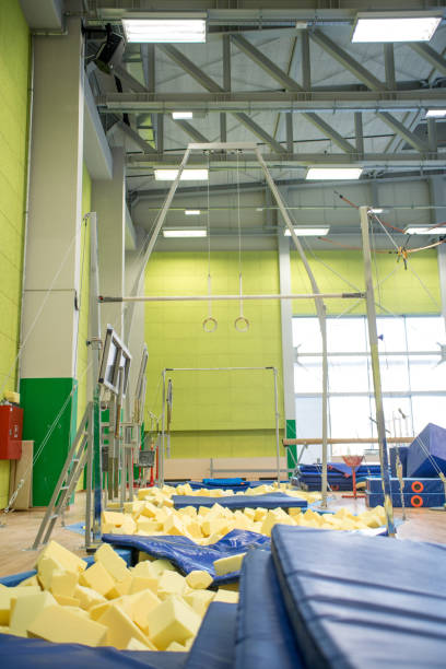 istock Empty Gym With Gymnastics Equipment 919644336
