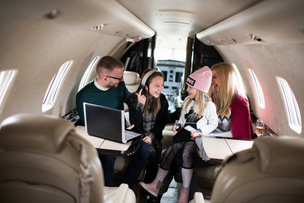 istock Family in the airplane 919650276