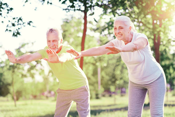 istock Elderly family doing exercises with pleasure 919662246