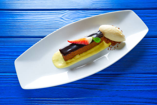 istock Chocolate brownie with vanilla ice-cream 919662680
