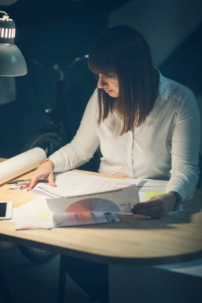 istock Businesswoman Working Late 919666080