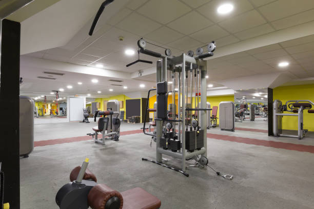 istock Interior of a gym with equipment 919669636