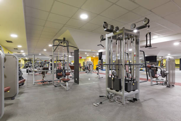 istock Interior of a gym with equipment 919680024