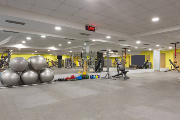 istock Interior of a gym with equipment 919682142