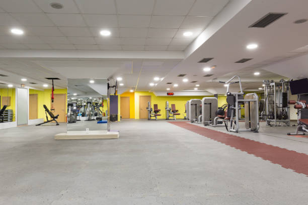 Interior of a gym with equipment