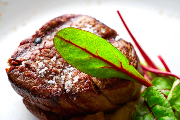 Veal sirloin, mashed potatoes chards and shallots