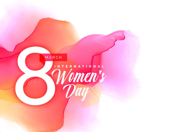 Beauful Womens Day Background With Vibrant Watercolor Effect Stock  Illustration - Download Image Now - iStock